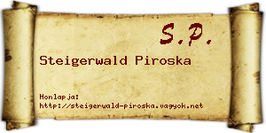 Steigerwald Piroska névjegykártya