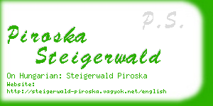 piroska steigerwald business card